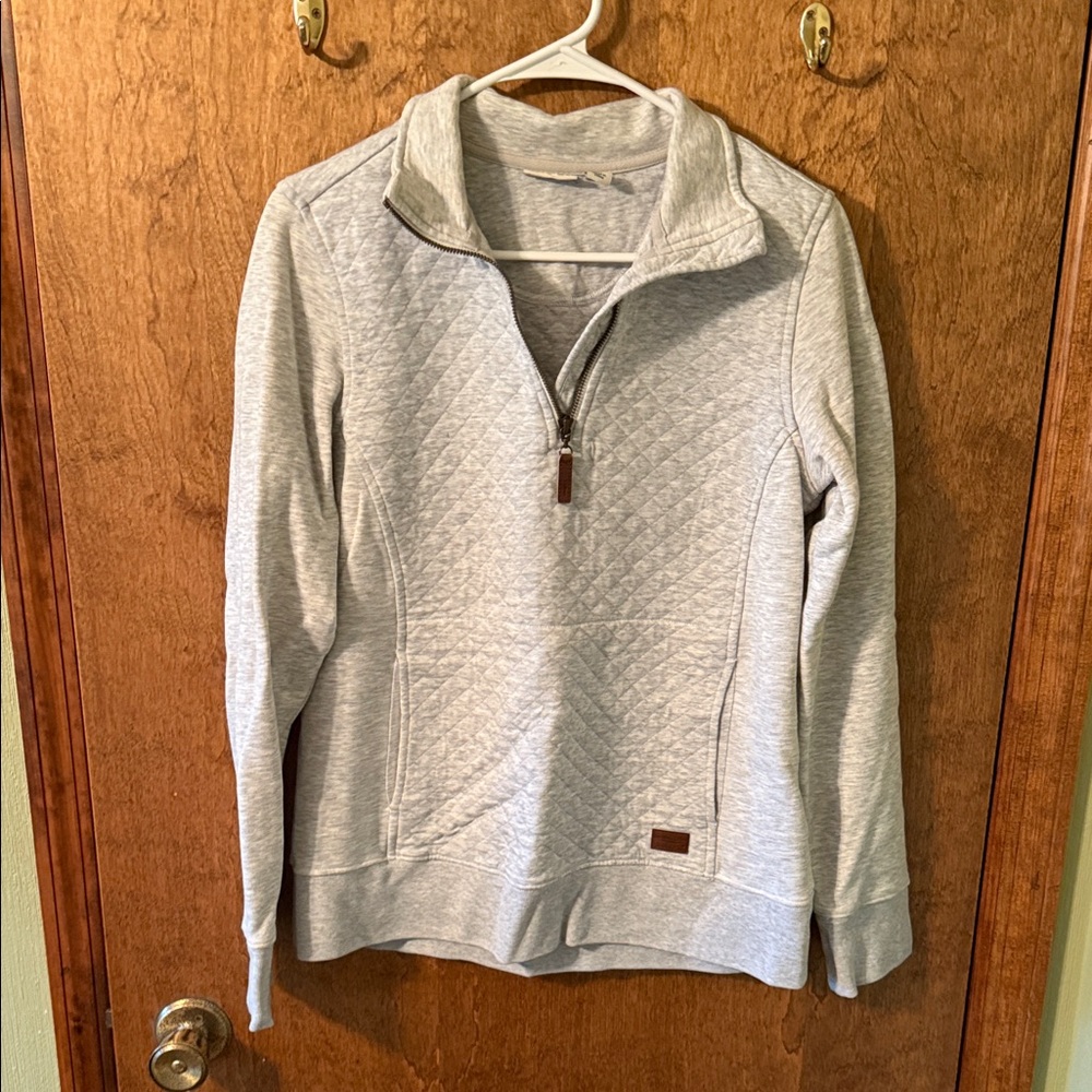 L.L. Bean Light Gray Half-Zip Pullover